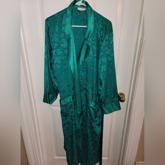 Vintage rare Victoria secret floral robe emerald green - Picture 4 of 9